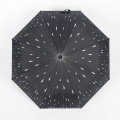 A17 guarda-chuva de 5 dobras nenhum guarda-chuva aberto do auto guarda-chuva do gotejamento com impressão da gota de chuva
